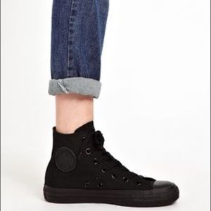 Converse High Top All Stars Solid Black Sneakers